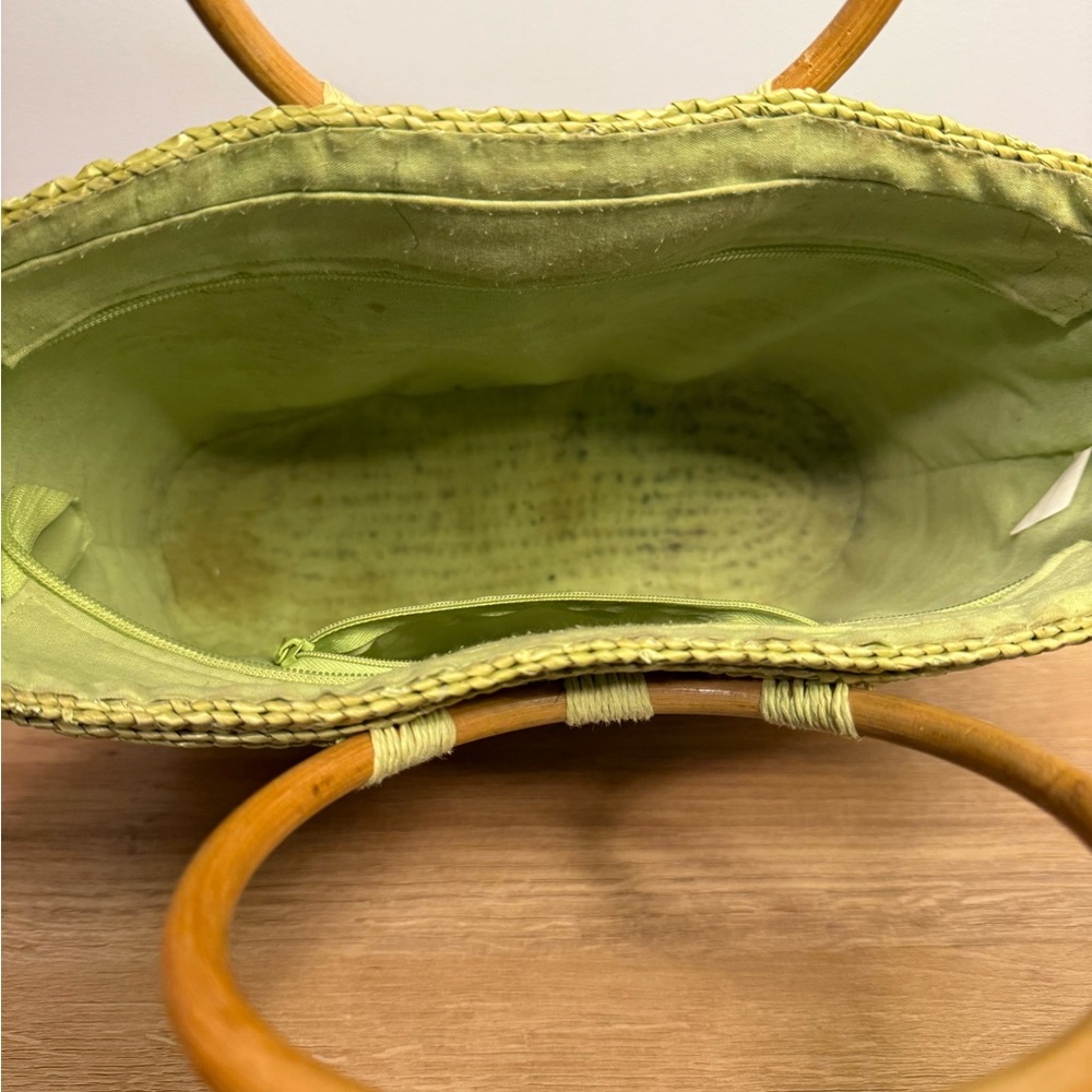 Sunbay straw purse with wooden handle - Picture 3 of 5